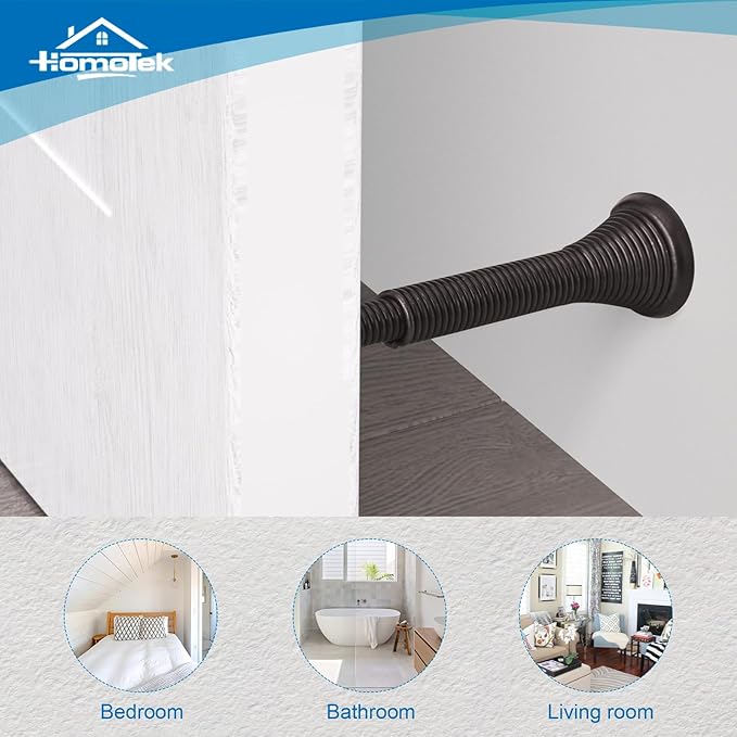 HOMOTEK 10 Pack Telescoping Spring Door Stoppers, Extended from 3-1/8 to 4-1/4 - Image 6