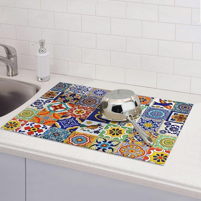 Mexican Tilt Dish Drying Mat For Kitchen Counter Absorbent Large Kitchen Fast - Image 7