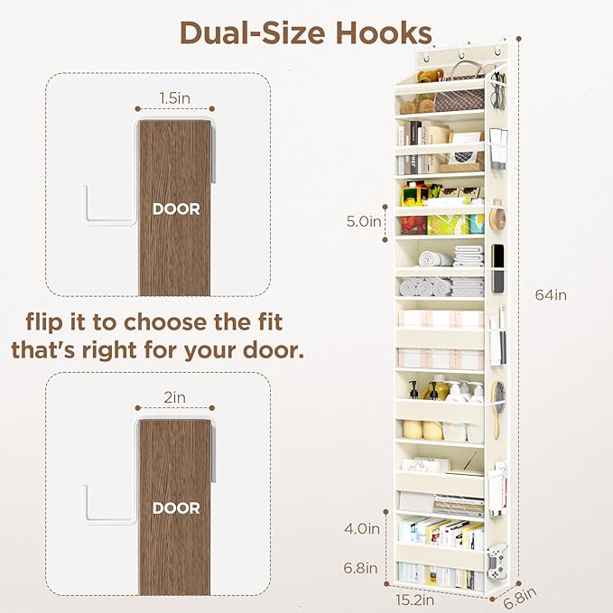 Over The Door Organizer, 8 Shelf Door Hanging Organizers - Image 3