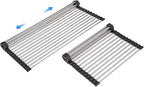 Large Telescopic Drain Rack Roll Up Rack Heat-Resistant Dish Drainer Kitchen by ARAINY