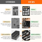 Lifewit Silverware Drawer Organizer Tray, Plastic Cutlery Storage - Image 5