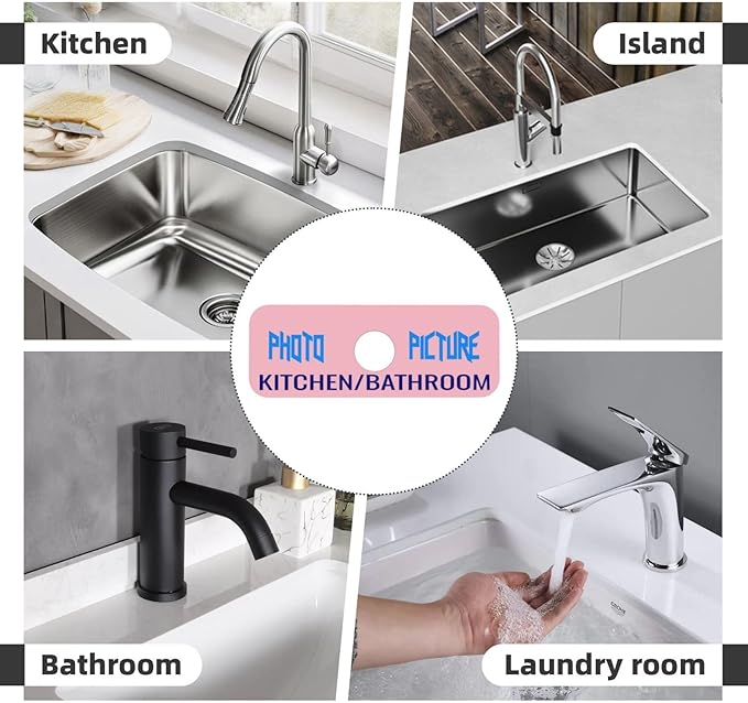 Kitchen Sink Splash Guard Faucet Mat Kitchen/Bathroom Photo DIY 15"x5.5" - Image 8