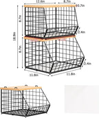 2 Set Stackable Wire Basket - Image 6