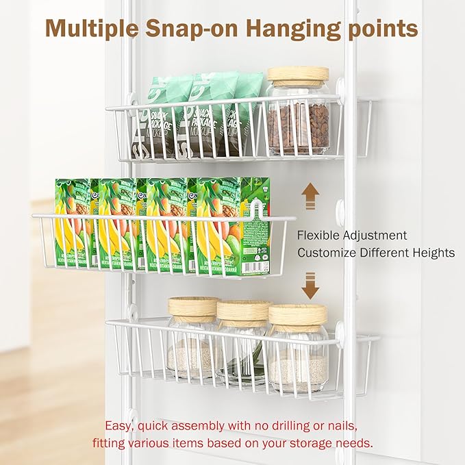 Delamu Over The Door Pantry Organizer, 5-Tier Pantry Door Organizers and Storage - Image 4