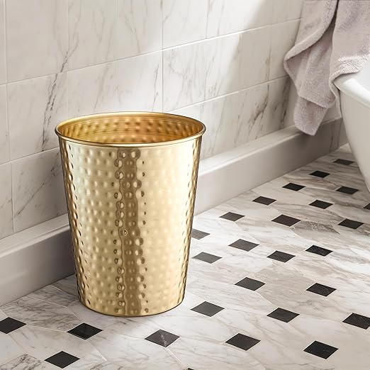 Monarch Abode Metal Bathroom Trash Can – Waste Basket - Image 6