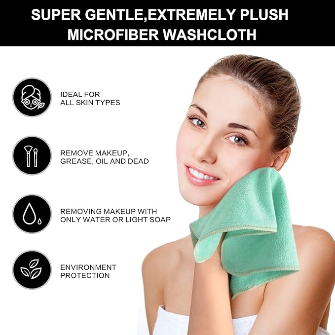 SINLAND Microfiber Facial Cloths Fast Drying Washcloth 12inch x 12inch - Image 4