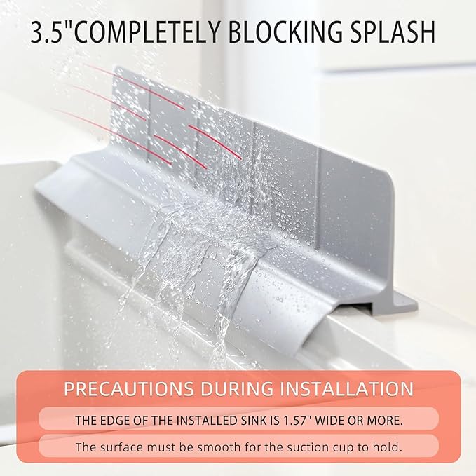 23" Ultra Silicone Sink Splash Guard Released in 2025/Dec, Self-Draining Water - Image 4