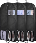 KIMBORA 43" Suit Bags for Closet Storage and Travel, Gusseted Mesh Hanging by KIMBORA