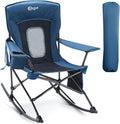 Portal Outdoor Rocking Chair Camping Folding Portable Rocker with Cup Holder Side Pocket Carry Bag, Support 350LBS (Mesh Blue) by PORTAL