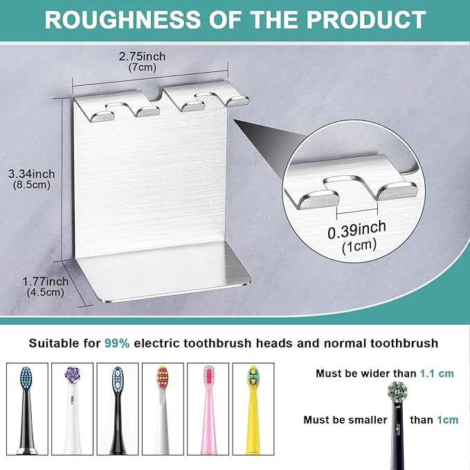 Electric Toothbrush Head Holder, Tooth Brushing Holder, Wall Mounted Toothbrush - Image 9