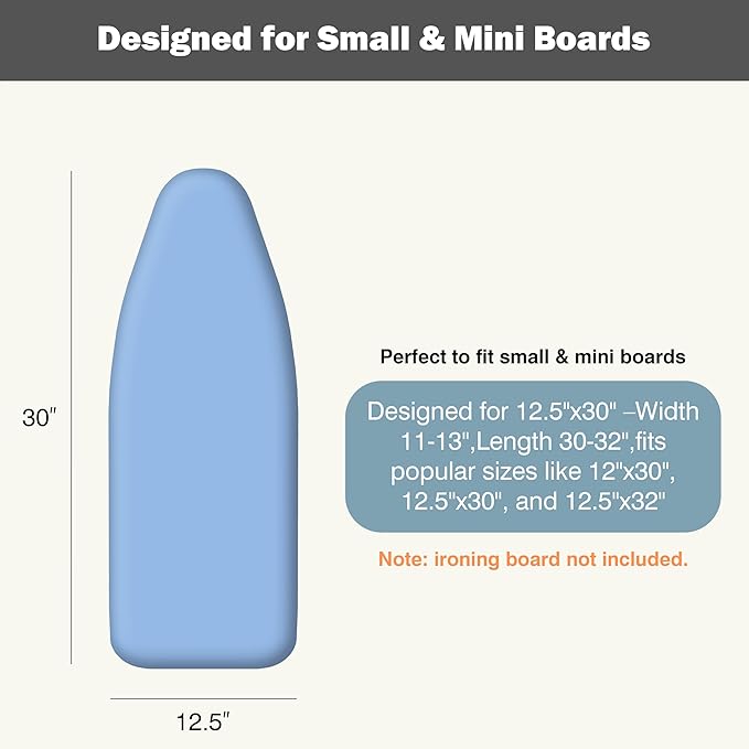 Small Ironing Board Cover and Pad 12.5"x30" Small Iron Board Cover - Image 2