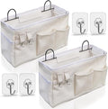 2pcs Large Wall Hanging Organizer Bag, Linen Fabric Door Hanging Storage Baskets by KANRICHU