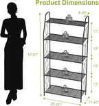 5 Tier Plant Stand Indoor Outdoor, Heavy Duty Plant Shelf, Metal Mesh Tall Plant Stands Holder Rack for Living Room Balcony and Garden, Black - Image 3