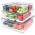 POMEAT 10 Pack Fridge Organizer, Stackable Refrigerator Organizer Bins by Pomeat