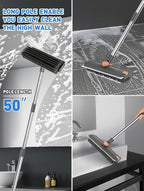 Floor Scrub Brush with Long Handle, 3 in 1 Multi-Angle Heavy Duty Stiff Bristle - Image 6