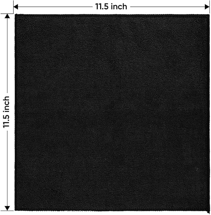 HOMEXCEL Black Microfiber Cleaning Cloth 20 Pack 11.5 x 11.5 inch Microfiber - Image 7