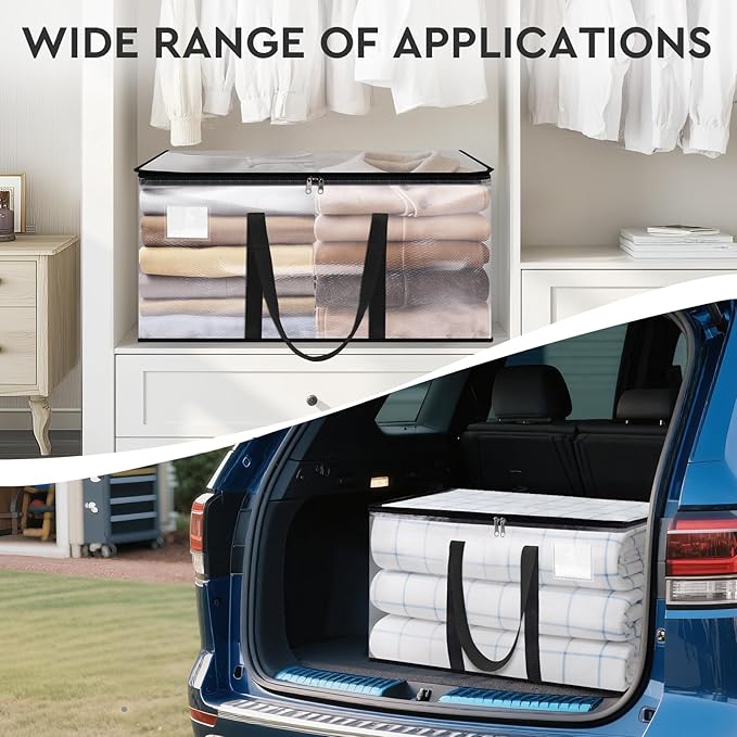 HomeHacks Clear Moving Bags Heavy Duty 8 Pack, Storage Bags - Image 4