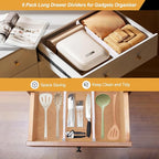 6 Pack Drawer Dividers for Clothes, 2.3" High 13"-21" Adjustable Drawer - Image 6