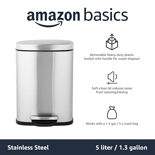 Amazon Basics Smudge Resistant Rectangular Trash Can - Image 5