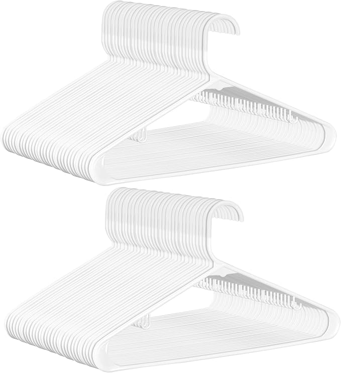 SUPER DEAL Plastic Hangers 100 Pack, Clothes Hangers by Superdeal