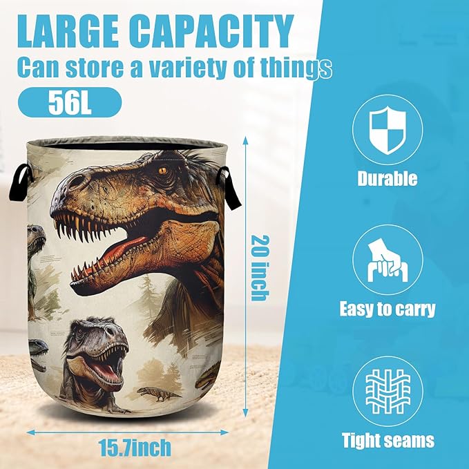Dinosaur Laundry Basket, Laundry Hamper Collapsible Oxford Cloth - Image 2