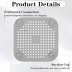 TIESOME 4 Pack Silicone Shower Drain Cover, Square Drain Hair Catcher, Flat - Image 3