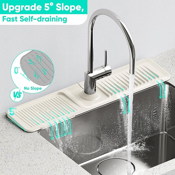 24'' Faucet Mat for Kitchen Sink Faucet Mat Kitchen Sink Splash Guard Silicone - Image 3