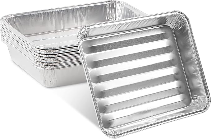 PLASTICPRO 10 Pack Disposable Aluminum Grill Liners Toppers Aluminum Foil by PLASTICPRO