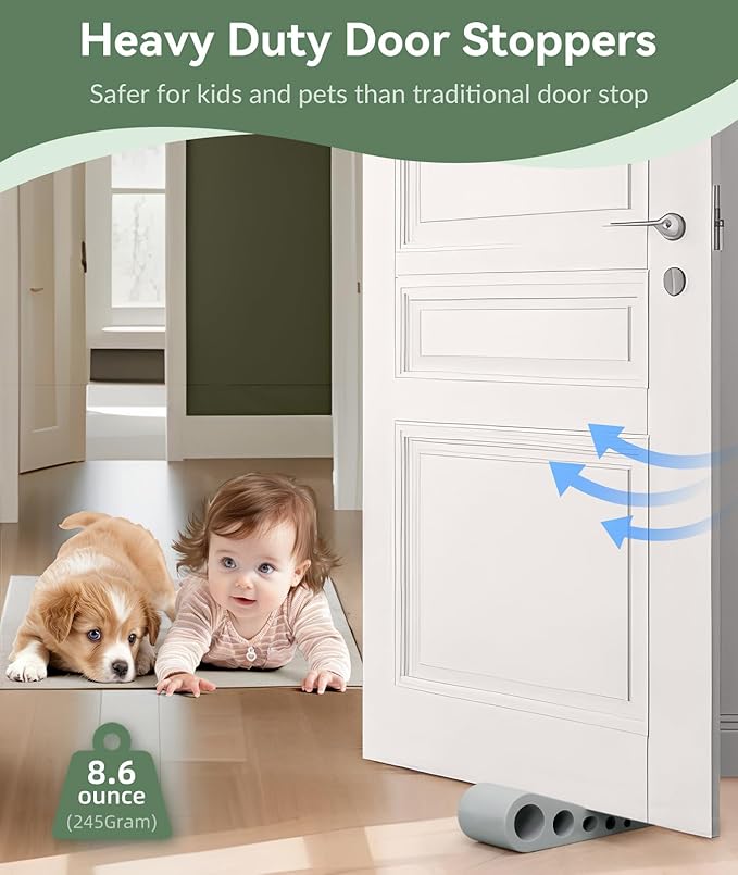 1.9 Inches Heavy Duty Door Stopper, 3 Pack Rubber Door Stop, Door Stoppers - Image 3