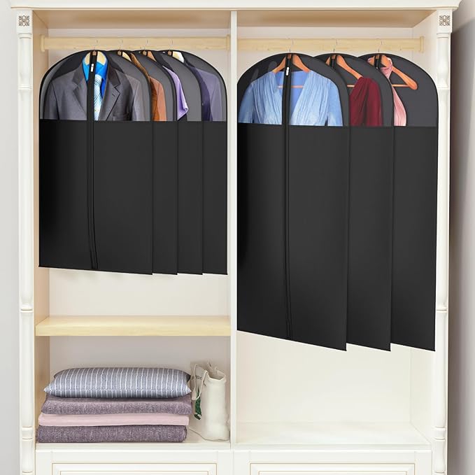 Univivi Long Garment Bags for Hanging Clothes, 6 Pack - Image 6
