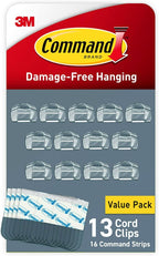 Command Round Cord Clips, Damage-Free Hanging Cable Clips, No Tools Wall Clips by Command