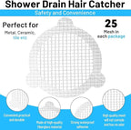 25 PCS Disposable Shower Drain Hair Catcher 3.54 Inches Round Drain Hair - Image 4