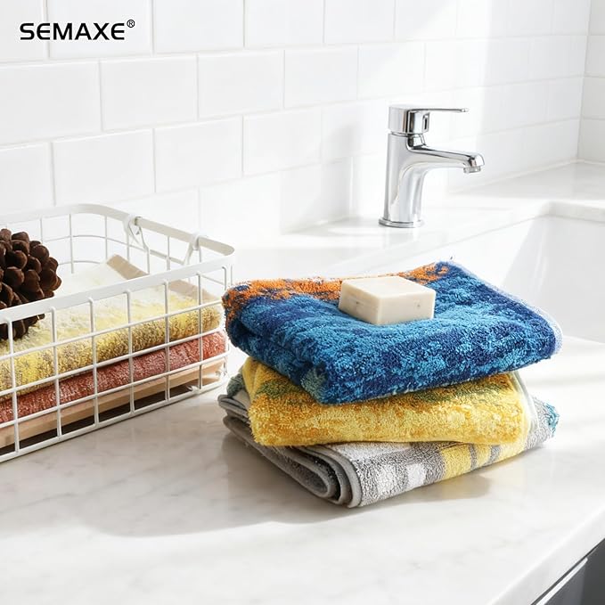 SEMAXE 12 Pack Hand Towels for Bathroom, 100% Cotton Towels - Image 9