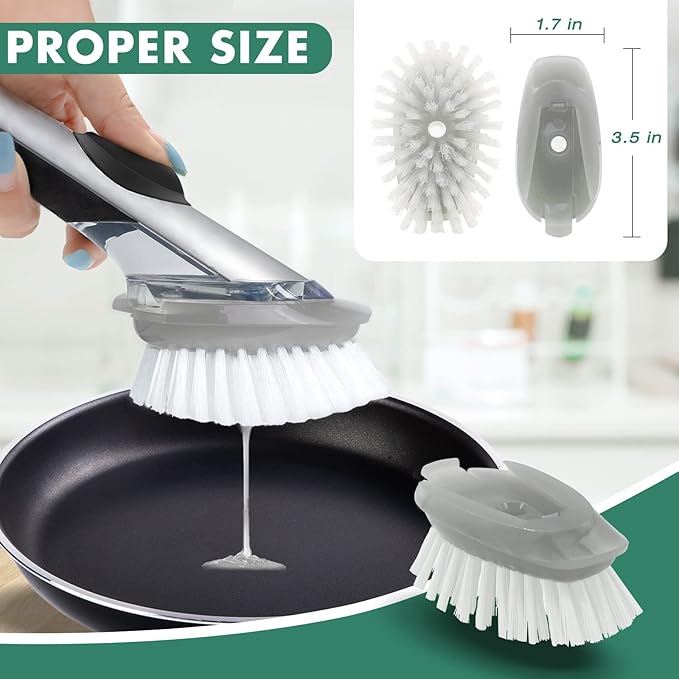 4 Pack Dish Brush Refills, Dish Brush Replacement Head - Image 6