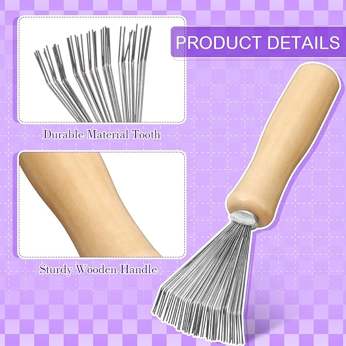 Boao 2 Pieces Hair Brush Cleaning Tool Comb Cleaner Brush Mini Comb Cleaning - Image 5