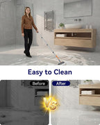 Small Floor Scrub Brush with Length Adjustable Long Handle, 3 in 1 Heavy-Duty - Image 7