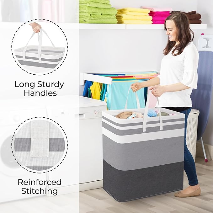StorageRight Laundry Basket Hamper Large Collapsible Laundry Hamper - Image 4