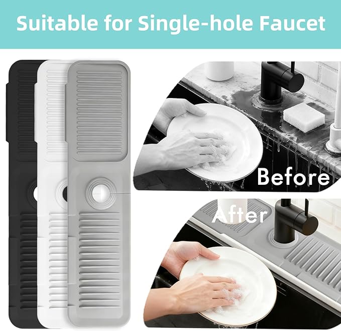 24 Inch Longer Faucet Mat, kitchen sink splash guard-Kitchen Sink Faucet Mat - Image 7