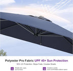 PURPLE LEAF Patio 9 Feet Cantilever Offset Umbrella with Base Outdoor Umbrella with 360-degree Rotation for Garden Deck Pool Patio Navy Blue - Image 6
