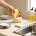 Ceramic Retro White Rooster Shape Sponge Holder - Image 5