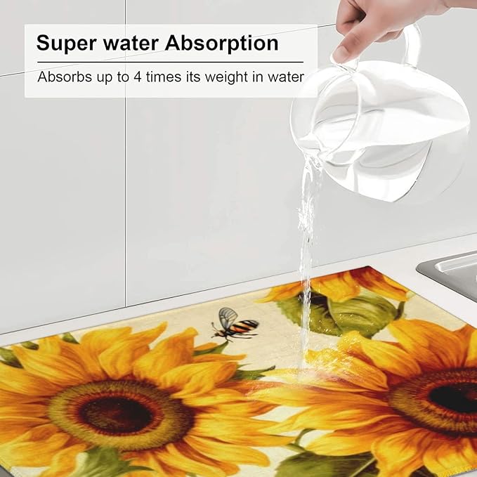 Sunflower Large Dish Drying Mats - Image 5