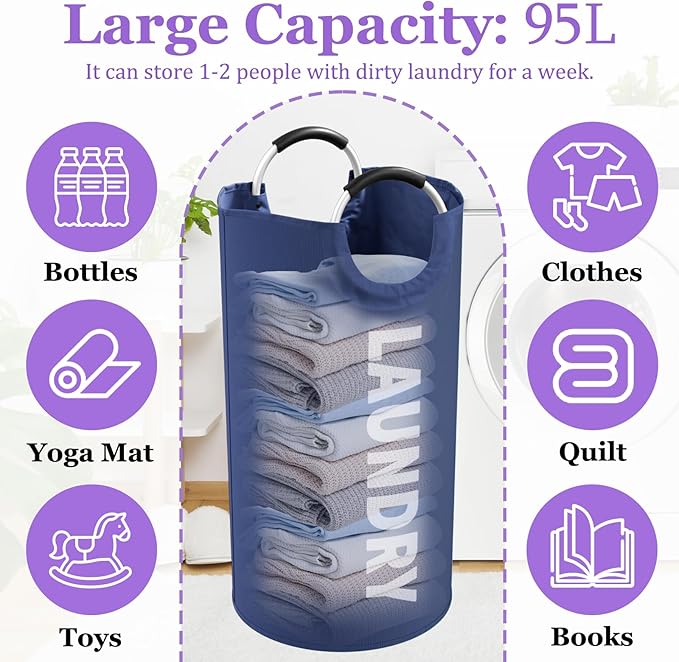 95L Collapsible Laundry Baskets - Image 2