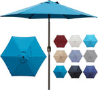 Blissun 7.5 ft Patio Umbrella, Yard Umbrella, Outdoor Market Umbrella with Push Button Tilt Crank (Cerulean) - Image 4