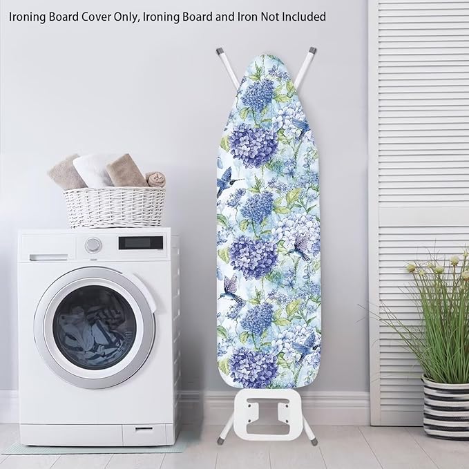 Hummingbird Hydrangea Ironing Board Cover Large Floral Extra Wide Table Top - Image 3