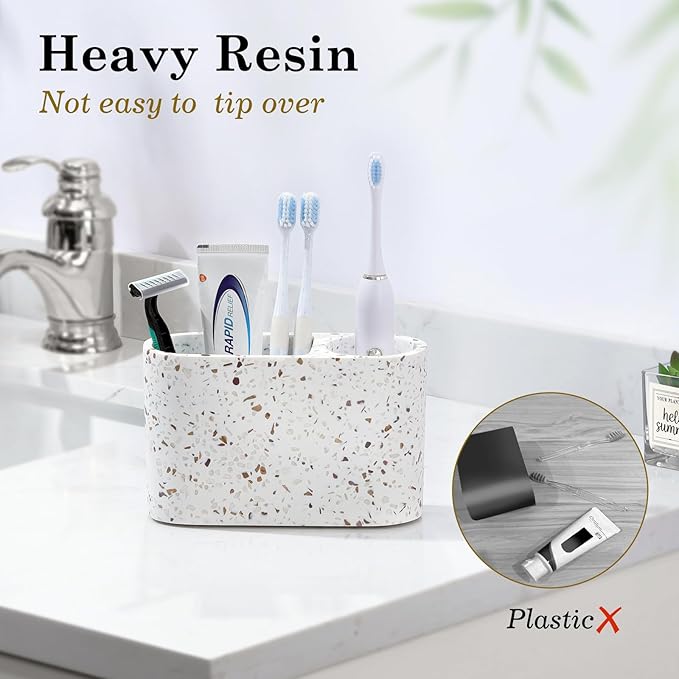 Luxspire Toothbrush Holder, 2 Slots Toothbrush and Toothpaste Holdersfor - Image 2