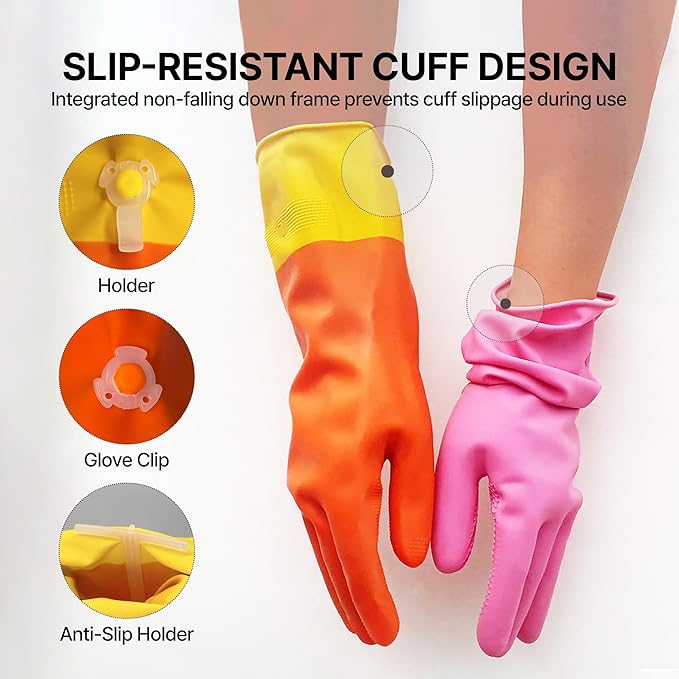 USE FUN Kitchen Rubber Gloves – 100% Natural Latex, Durable Non-Slip Waterproof - Image 4