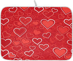 Red Hearts Cute Dish Drying Mat by ALAZA