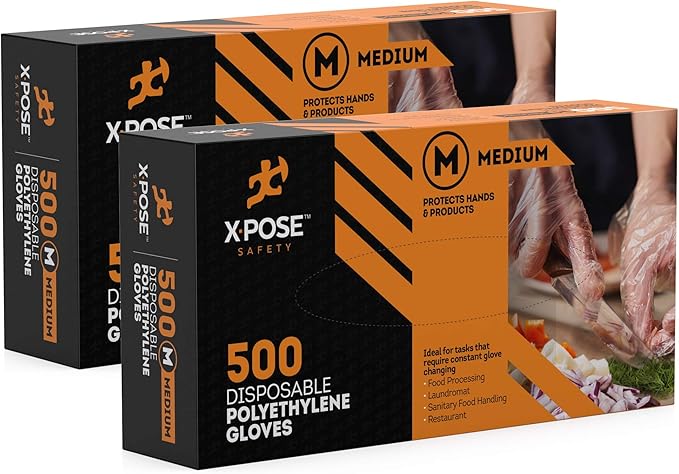 Xpose Safety Clear Disposable Poly Gloves by XposeSafety