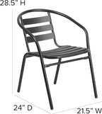 Flash Furniture Aluminum Slat Back Stacking Outdoor Restaurant Chairs, Modern Stackable Patio Chairs for Restaurants, Set of 4, Black - Image 3