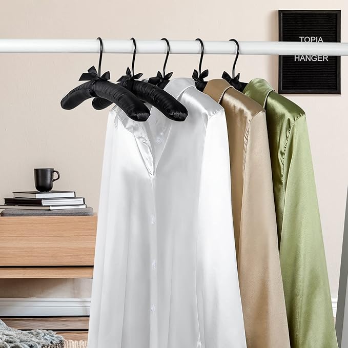 TOPIA HANGER Padded Hangers for Women Clothing, 17-inch Satin Hangers 10 Pack - Image 7